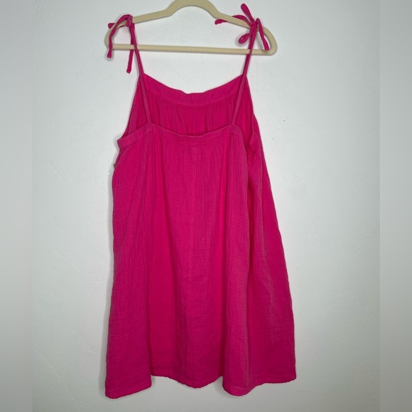NWT Old Navy Pink Cotton Babydoll Tank Dress Size 2X Swim Coverup Resort - Picture 2 of 9
